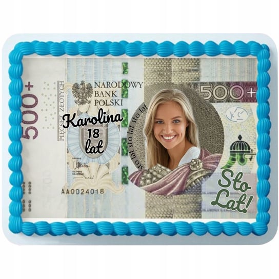 Opłatek Tort Banknot Zdjęcie Urodziny Dekoracja Y3 Propaganda