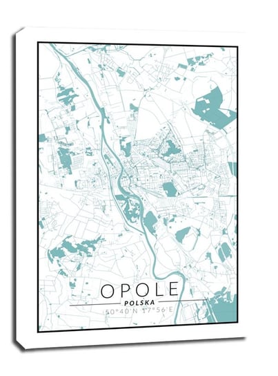 Opole mapa blue - obraz na płótnie 40x60 cm Galeria Plakatu