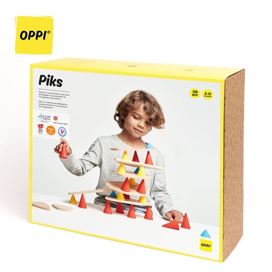 OPPI, Kreatywny zestaw konstrukcyjny Piks Education 128 elementów (z kartami), 3+ Oppi