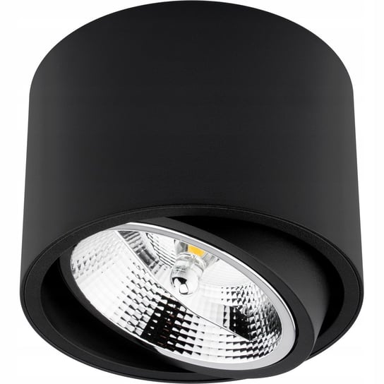 Oprawa Natynkowa Lampa Sufitowa TUBA SPOT LED AR111 GU10 Ruchoma Czarna Lumiled