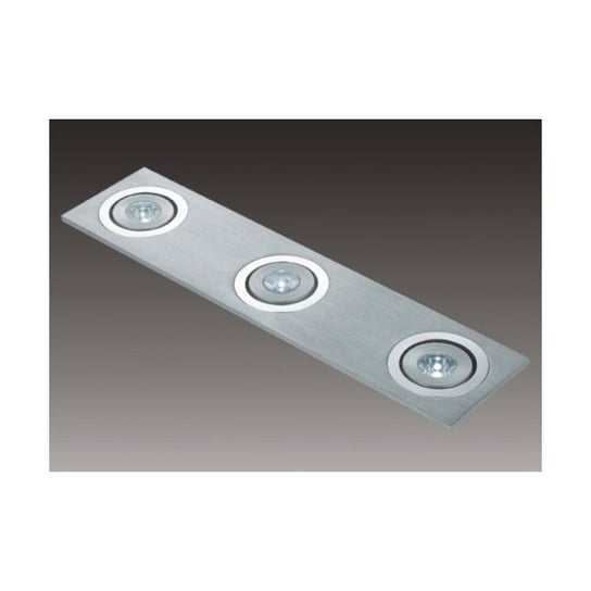 Oprawa wpuszczana ITALUX Downlights, srebrna, 3x1W, 2,5x24,5 cm ITALUX