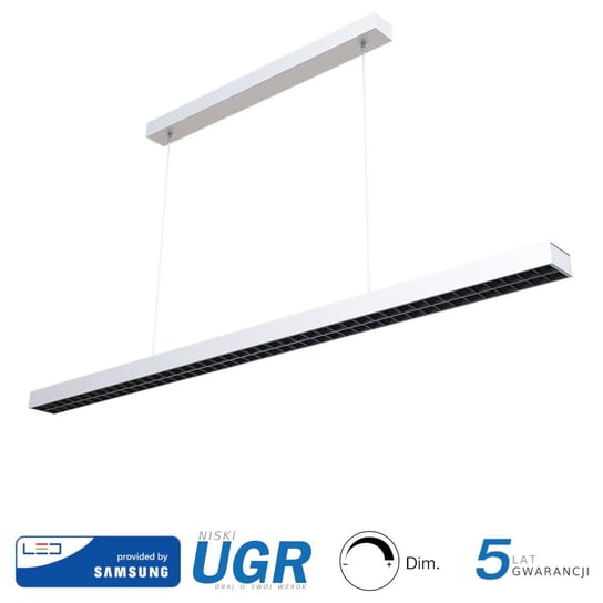 Oprawa zwieszana V-TAC LED Linear SAMSUNG CHIP 60W Ściemnialna UGR6 Biała VT-7-61 neutralna V-TAC