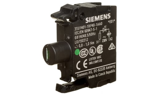 Oprawka z LED zielona 230V AC montaż czołowy Sirius ACT 3SU1401-1BF40-1AA0 Siemens