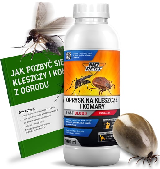 Oprysk NO PEST na Kleszcze Komary 1L Preparat Koncentrat Środek do Opryskiwania Pryskania na Kleszcze Komary Muchy Meszki Owady No-Pest