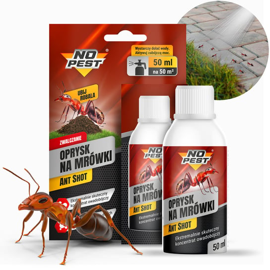 Oprysk No Pest Na Mrówki 50Ml Ant Shot Preparat Oprysk Płyn Środek Na Mrówki Mrowiska Gniazda Mrówek NO PEST