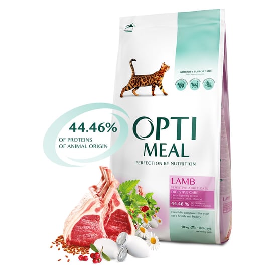 OPTIMEAL Sensitive Sucha karma dla kotów - jagnięcina 10 kg Optimeal