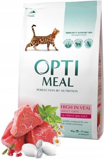 Optimeal Sucha karma dla kotów - Cielęcina 4 kg Optimeal