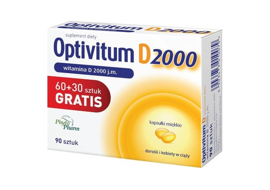 Optivitum D 2000 j.m., suplement diety, 90 kapsułek Phytopharm