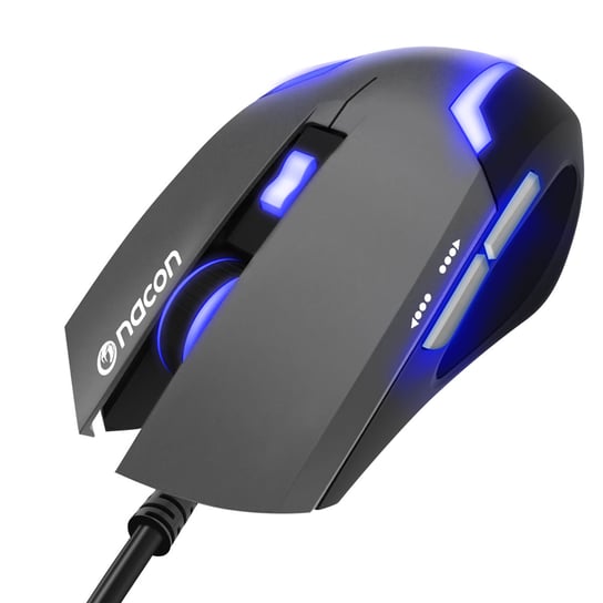 Optyczna mysz do gier 2400 dpi, przewodowa USB z 6 przyciskami LED, Nacon GM-105 - czarna 