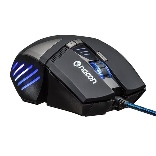Optyczna Mysz do Gier 2500dpi, Przewodowa USB z 8 Przyciskami i RGB LED, Nacon GM-300 - Czarna 