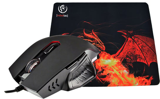 Optyczna podświetlana mysz dla graczy Rebeltec Red Dragon 2400 DPI Rebeltec