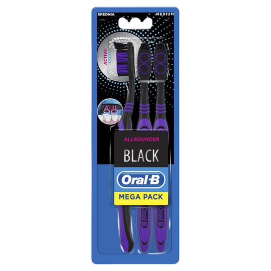 Oral-B Allrounder Black Manualna szczoteczka do zębów, 3 sztuki Oral-B