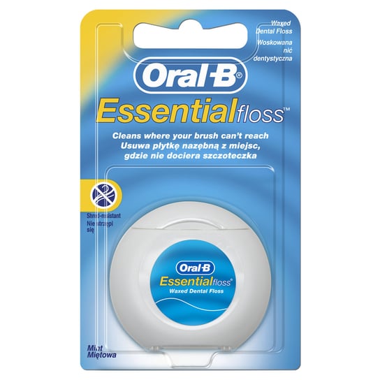Oral-B, Essential Floss, nić dentystyczna woskowana miętowa, 50 m Oral-B