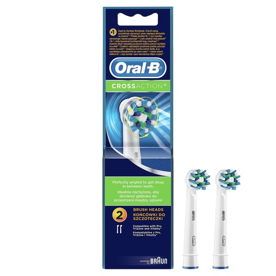 Oral-B, Końcówka do szczoteczki, Oral-B Crossaction Eb50, 2 szt. Oral-B