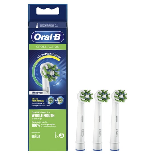 Oral-B, Końcówka do szczoteczki, Oral-B CrossAction EB50-3 CleanMaximiser, 3 szt. Oral-B