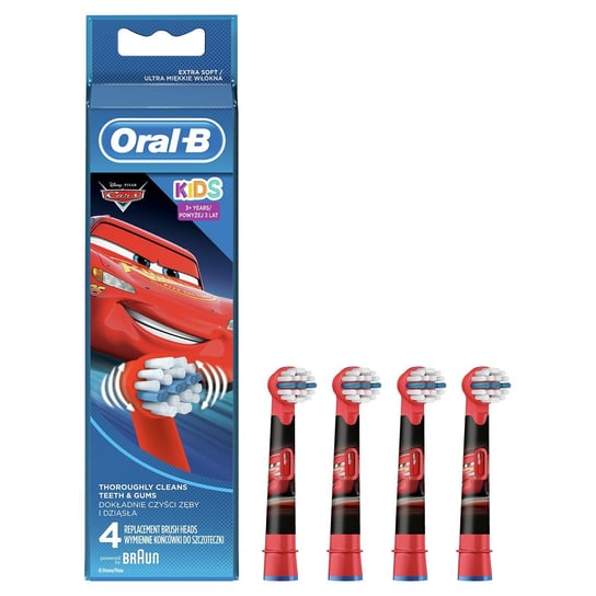 Oral-B, Końcówka do szczoteczki, Oral-B Kids Stages Power Cars EB10, 4 szt. Oral-B