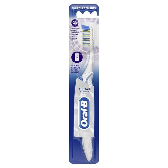 Oral-B, Pulsar 3D White Luxe, szczoteczka do zębów na baterie średnia, 1 szt. Oral-B