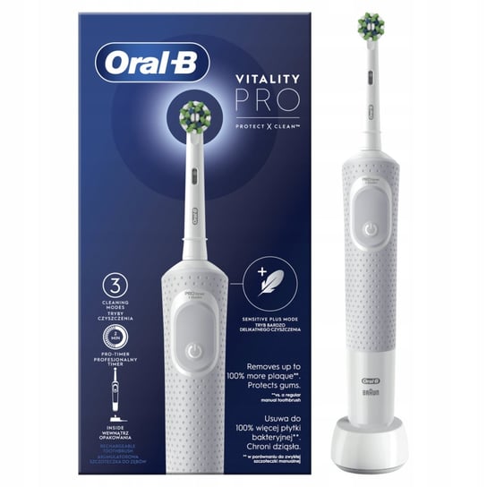 ORAL-B, Szczoteczka elektryczna Vitality PRO D103 Protect X Clean, biała Oral-B