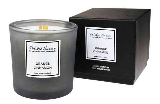 ORANGE CINNAMON - Świeca sojowa z drewnianym knotem GRAY Polskie Świece