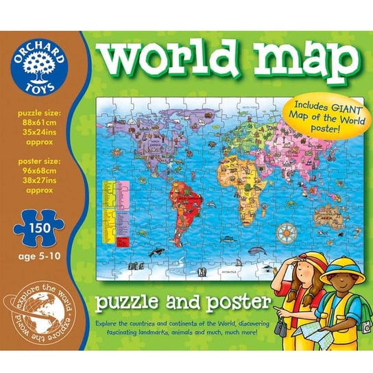 Orchard Toys, puzzle, Mapa świata, plakat, 150 el. Orchard Toys