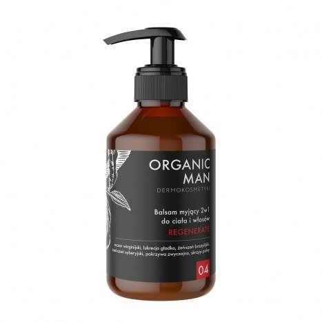 Organic Life, Man, regenerujący balsam myjący do ciała i włosów 2 w 1 dla mężczyzn, 250 g Organic Life