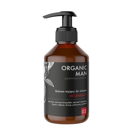 Organic Life, Organic Man, balsam myjący do włosów regenerujący, 250 g Organic Life