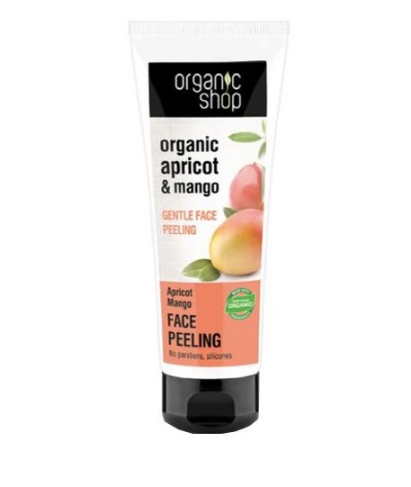 Organic Shop, delikatny peeling do twarzy Morela i Mango, 75 ml Organic Shop