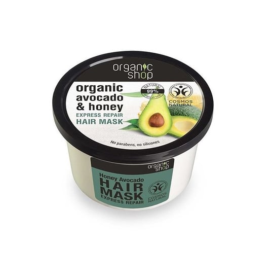 Organic Shop, maska do włosów regeneracja i wzmocnienie Organiczne Awokado i Miód, 250 ml Organic Shop