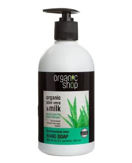 Organic Shop, mydło do rąk Aloes Barbadoski, 500 ml Organic Shop