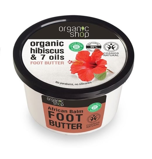 Organic Shop, Organic Hibiscus & 7 Oils Foot Butter, masło do stóp Organiczny Hibiskus & 7 Olejów, 250 ml Organic Shop