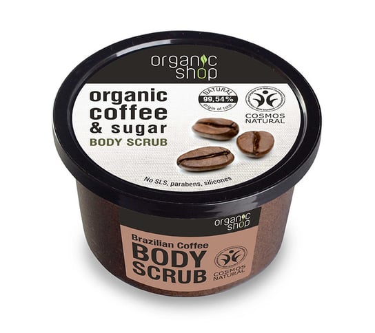 Organic Shop, scrub do ciała Brazylijska Kawa, 250 ml Organic Shop
