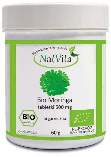 organiczna Moringa, Suplement diety, 120 tabletek NatVita NatVita
