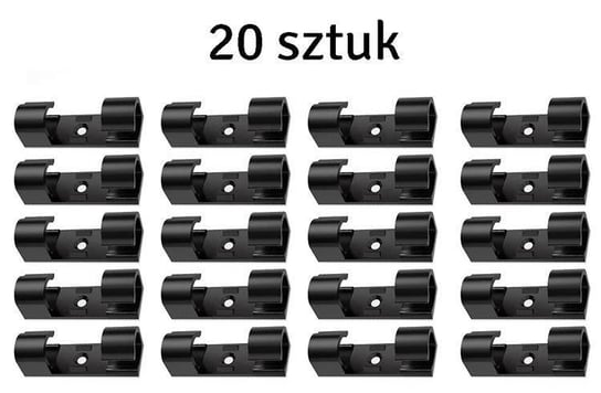ORGANIZER KABLI 3M Samoprzylepny Klips x20 wieszaków 3x1,1x0,7cm czarny AG702D Aptel