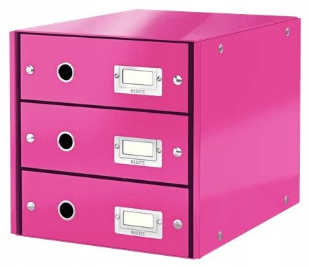 Organizer na dokumenty 3 szuflady pojemnik różowy Leitz