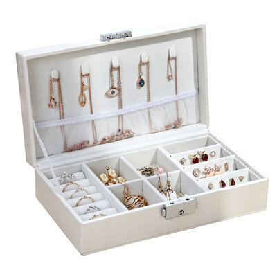 Organizer/Pudełko/Box na biżuterię, kolczyki, Biały EM_MA