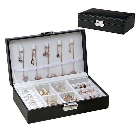 Organizer/Pudełko na biżuterię, Czarny, 21x12x6 cm EM_MA
