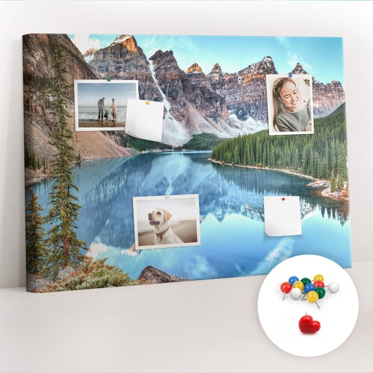 Organizer, Tablica korkowa 100x70 cm + Kolorowe Pinezki - Górski krajobraz Coloray