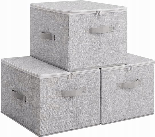 ORGANIZERY PUDEŁKA POJEMNIKI DO PRZECHOWYWANIA 3 SZTUKI SONGMICS SZARE Songmics