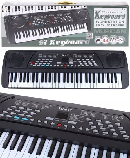 ORGANKI ORGANY KEYBOARD PIANINKO MIKROFON 61 KLAWISZY Pegaz