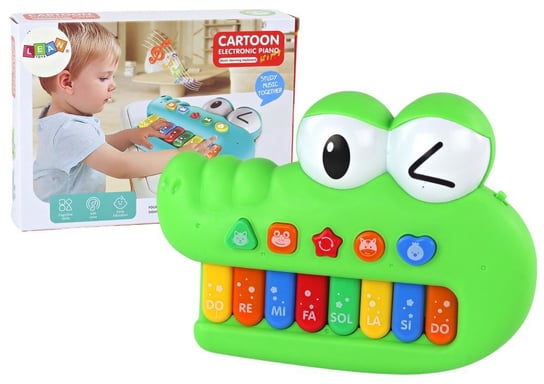 Organki Pianinko Edukacyjne Muzyczne Krokodyl Zielony Dźwięki Światła Lean Toys