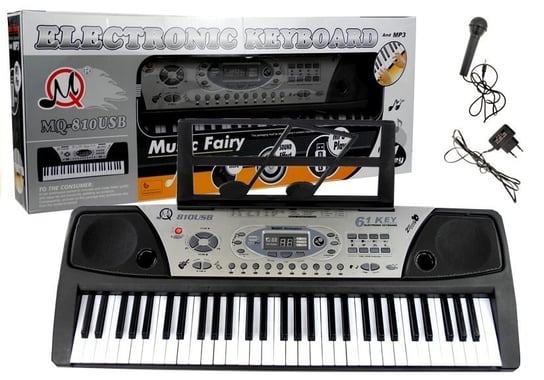 Organy Keyboard + Mikrofon Zasilacz MQ-810 MP3 lean