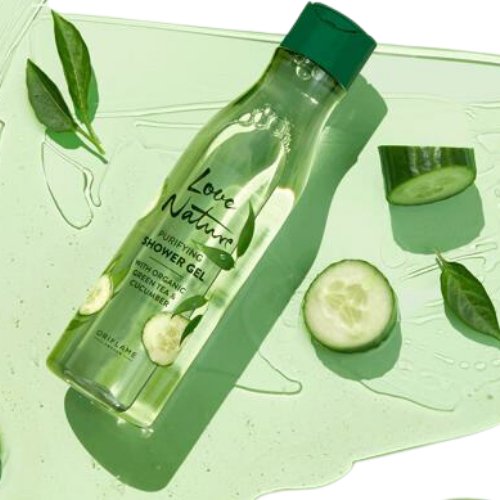 Oriflame, Oczyszczający żel pod prysznic Love Nature z organiczną zieloną herbatą i ogórkiem, 250ml Oriflame