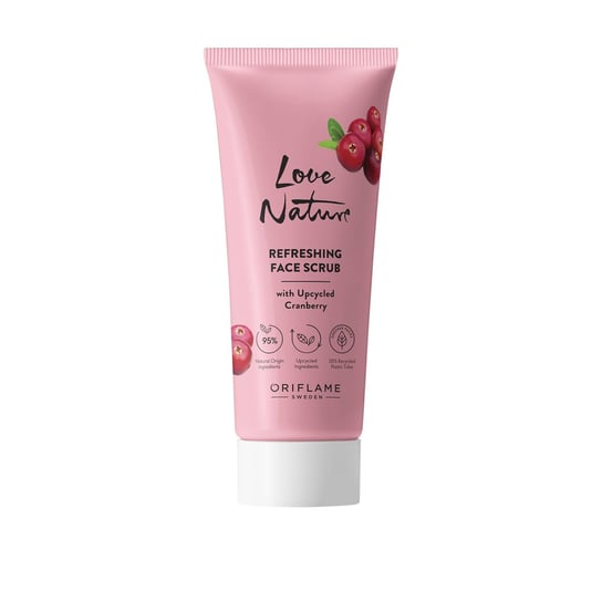 Oriflame Odświeżający scrub do twarzy Love Nature z żurawiną z upcyklingu 30 ml Oriflame