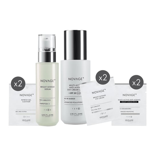 Oriflame Zestaw Startowy Novage+ Bright Intense 8 szt. Oriflame