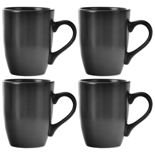 Orion Kubek ceramiczny do picia kawy herbaty czarny kubki zestaw komplet kubków 4 sztuki ALFA 350 ml Orion