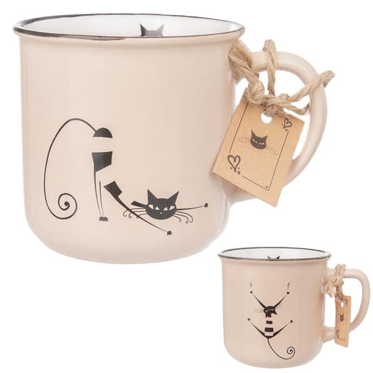 Orion Kubek ceramiczny ko,t kotek z uchem 370 ml do kawy herbaty Orion