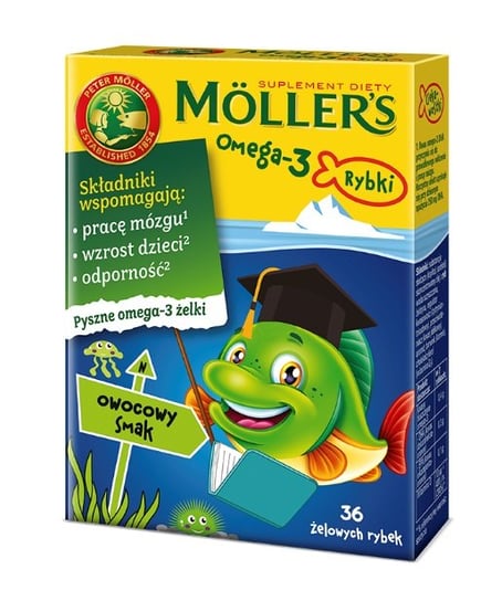 Orkla, Moller's Omega-3 Rybki, suplement diety smak owocowy, 36 żelków Orkla