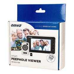 ORNO, Elektroniczny wizjer do drzwi 4,7" z funkcją nagrywania Micro SD, czujnikiem ruchu i menu w 9 językach, bateryjny ORNO