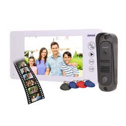 ORNO, Zestaw wideodomofonowy kolor, 7" LCD, pin hole, pamięć, brelok zbliżeniowy, biały, ARCUS RFID OR-VID-JS-1053/W ORNO