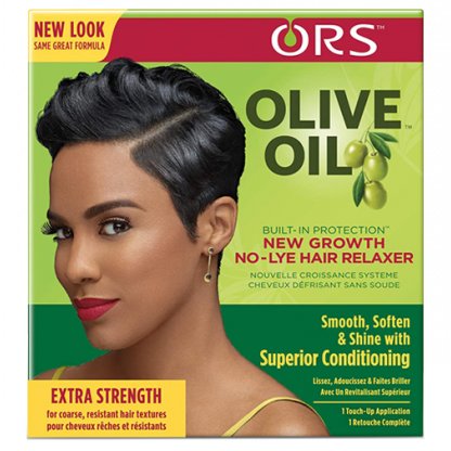 ORS, Olive Oil No Lye Relaxer System Kit Extra Strength, Zestaw do prostowania włosów ORS